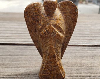 3" CALLIGRAPHY STONE ANGEL Natural Handcarved Stone Gemstone