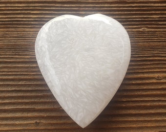 NATURAL SCOLECITE Gemstone Puffy Heart 50-60mm