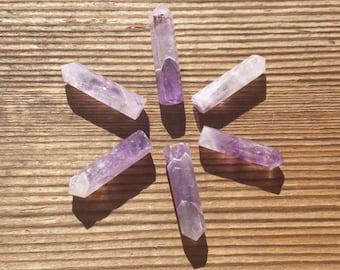 NATURAL AMETHYST Single Terminated Gemstone Crystal Pencil Point (One)