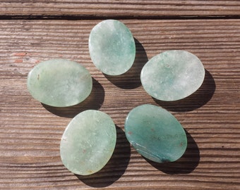 GREEN AVENTURINE Worry Stone Natural Stone Hand Carved Gemstone Worry Stone