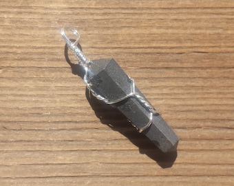 BLACK TOURMALINE Wire Wrapped Double Point Pendant Stone Natural Gemstone