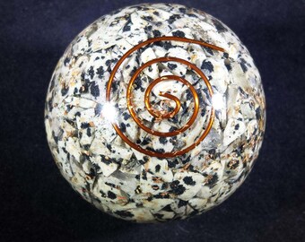 Medium (40-50mm) DALMATIAN JASPER Orgone Gemstone Sphere Orgone Sphere