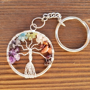 7 Chakra TREE of LIFE KEYCHAIN  (One)