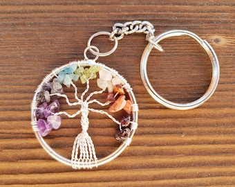 7 Chakra TREE of LIFE KEYCHAIN  (One)
