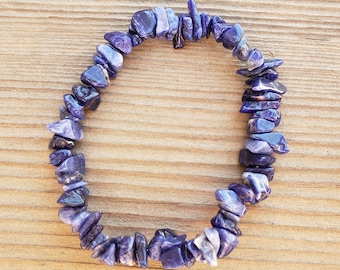 SODALITE Natural Stone Gemstone Stretchy Chip Bracelet