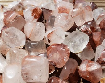 SIX (6) HEMATOID QUARTZ Tumbled Stones Medium/Large Natural Tumble Stones