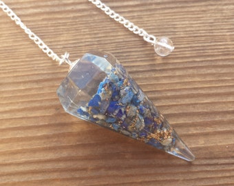 ORGONE LAPIS LAZULI Gemstone Faceted Orgone Pendulum