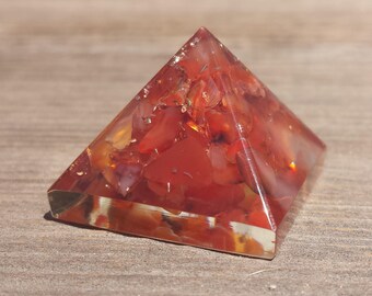 Small (25-30mm) CARNELIAN Orgone Gemstone Pyramid Small Pyramid Orgone
