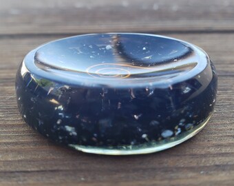 ORGONE BLACK TOURMALINE Gemstone Sphere Stand And Worry Stone