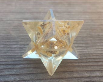 ORGONE YELLOW JASPER Gemstone Merkaba Star Orgone