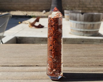 ORGONE RED JASPER Obelisk