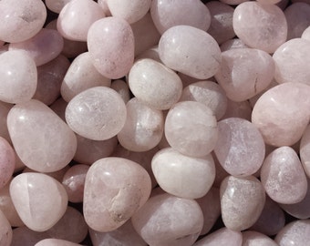 SIX (6) ROSE QUARTZ Tumbled Stones Medium/Large Natural Tumble Stones