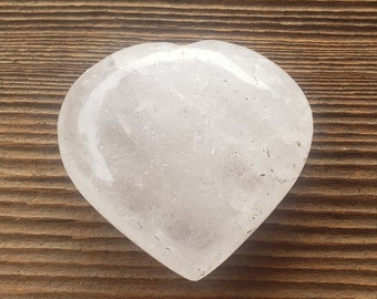 NATURAL CLEAR QUARTZ Gemstone Puffy Heart 50-60mm