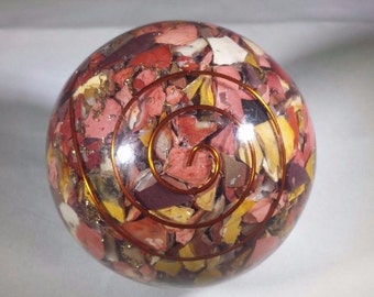 LARGE (60-70mm) MOOKAITE JASPER Orgone Gemstone Sphere Orgone Sphere