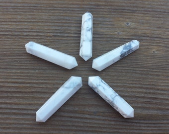 NATURAL HOWLITE Double Terminated Gemstone Crystal Pencil Point (One)