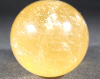 LARGE HONEY CALCITE Sphere Natural Stone Hand Carved Gemstone Sphere 41mm [11]