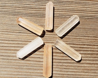 NATURAL ORANGE SELENITE Single Terminated Gemstone Crystal Pencil Point (One)