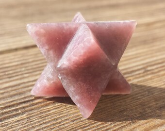 GEMSTONE MERKABA STAR Natural Lepidolite (One)