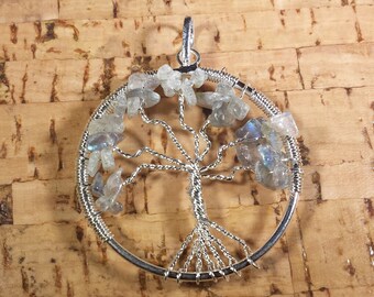 LABRADORITE Tree Of Life Wire Wrapped Pendant Stone Natural Gemstone