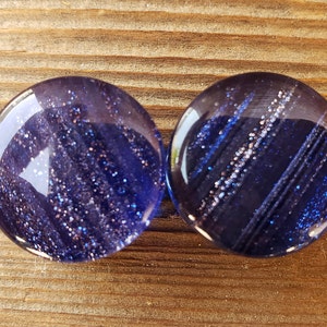 Pair of BLUE SAND GLASS Plugs Gauges Body Jewelry Double Flared - Pick Size