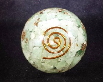 Medium (40-50mm) GREEN AVENTURINE Orgone Gemstone Sphere Orgone Sphere