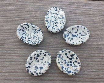 DALMATIAN JASPER Worry Stone Natural Stone Hand Carved Gemstone Worry Stone