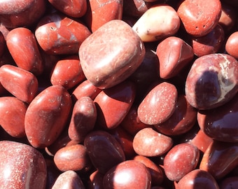 THREE (3) RED JASPER Tumbled Stones Medium/Large Natural Tumble Stones