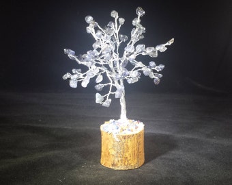 IOLITE Gemstone Chip Tree With 100 Stones Crystal Tree Of Life