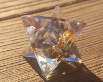 ORGONE TIGER EYE Gemstone Merkaba Star Orgone