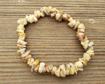 CRAZY LACE AGATE Natural Stone Gemstone Stretchy Chip Bracelet