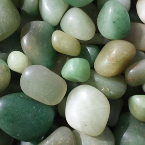 SIX (6) GREEN AVENTURINE Tumbled Stones Medium/Large Natural Tumble Stones