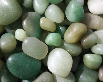 THREE (3) GREEN AVENTURINE Tumbled Stones Medium/Large Natural Tumble Stones