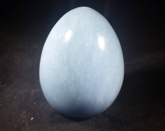 ANGELITE EGG Natural Stone Hand Carved Gemstone Egg