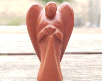 2" RED JASPER ANGEL Natural Handcarved Stone Gemstone