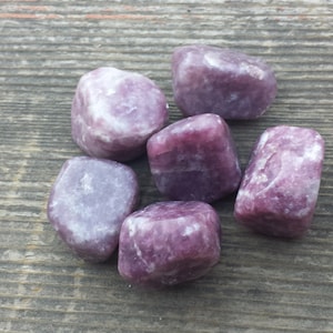 THREE (3) LEPIDOLITE TUMBLED Stones Medium/Large Natural Tumble Stones