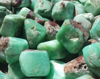 THREE (3) CHRYSOPRASE TUMBLED Stones Medium/Large Natural Tumble Stones