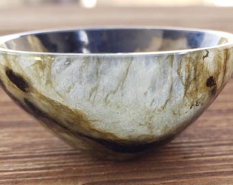 LABRADORITE BOWL Natural Stone Hand Carved Gemstone [26]