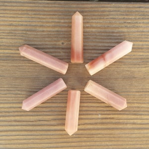 NATURAL PINK AVENTURINE Single Terminated Gemstone Crystal Pencil Point (One)