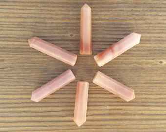 NATURAL PINK AVENTURINE Single Terminated Gemstone Crystal Pencil Point (One)