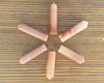 NATURAL PINK AVENTURINE Single Terminated Gemstone Crystal Pencil Point (One)