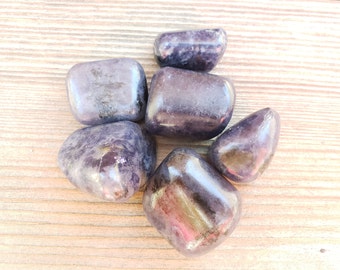 Six (6) IOLITE Tumbled Stones Medium/Large Natural Tumble Stones