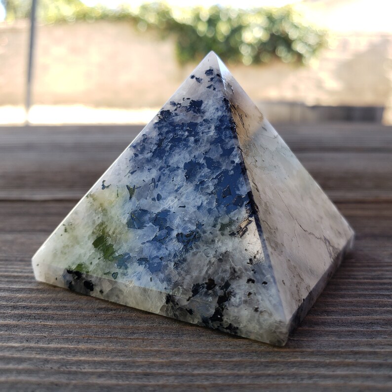 RAINBOW MOONSTONE with black tourmaline natural large ...