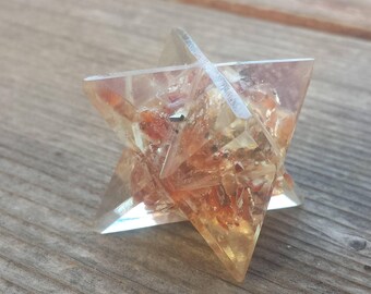 ORGONE RED AVENTURINE Gemstone Merkaba Star Orgone