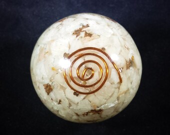 Medium (40-50mm) MOONSTONE Orgone Gemstone Sphere Orgone Sphere