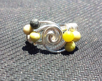 WIRE WRAPPED RING serpentine twist ring in zilver handgemaakte