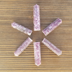 NATURAL LEPIDOLITE Single Terminated Gemstone Crystal Pencil Point (One)