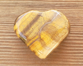 NATURAL TIGER EYE Gemstone Puffy Heart 50-60mm