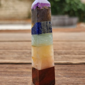 7 CHAKRA BONDED Gemstone TOWER crystal tower [11]