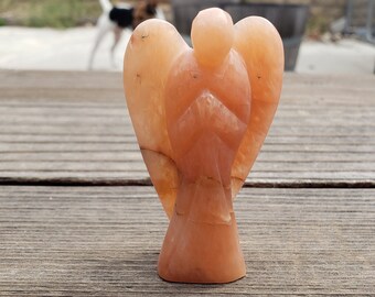 3" PEACH AVENTURINE ANGEL Natural Handcarved Stone Gemstone