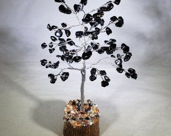 Natural ONYX Gemstone Chip Tree With 100 Stones Crystal Tree Of Life